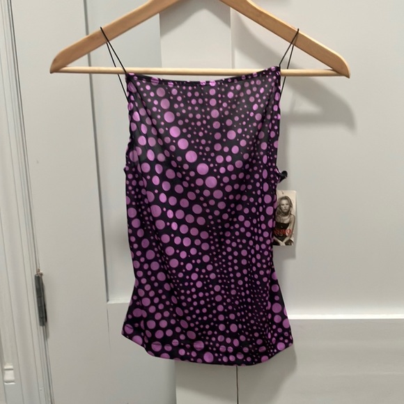 NWT Y2K Vintage XOXO Polka Dot Tank Top Size S - Picture 2 of 6